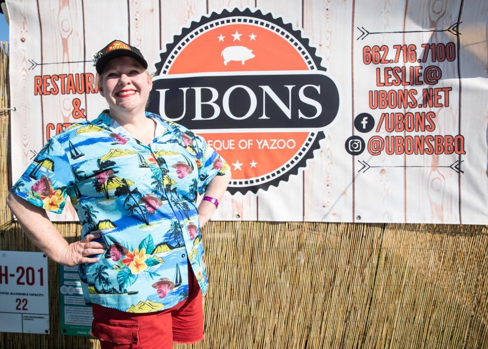 Ubons owner Leslie Roark Scott during the annual Memphis in May World Championship Barbecue Cooking Contest at Tom Lee Park on Thursday May 13, 2021.