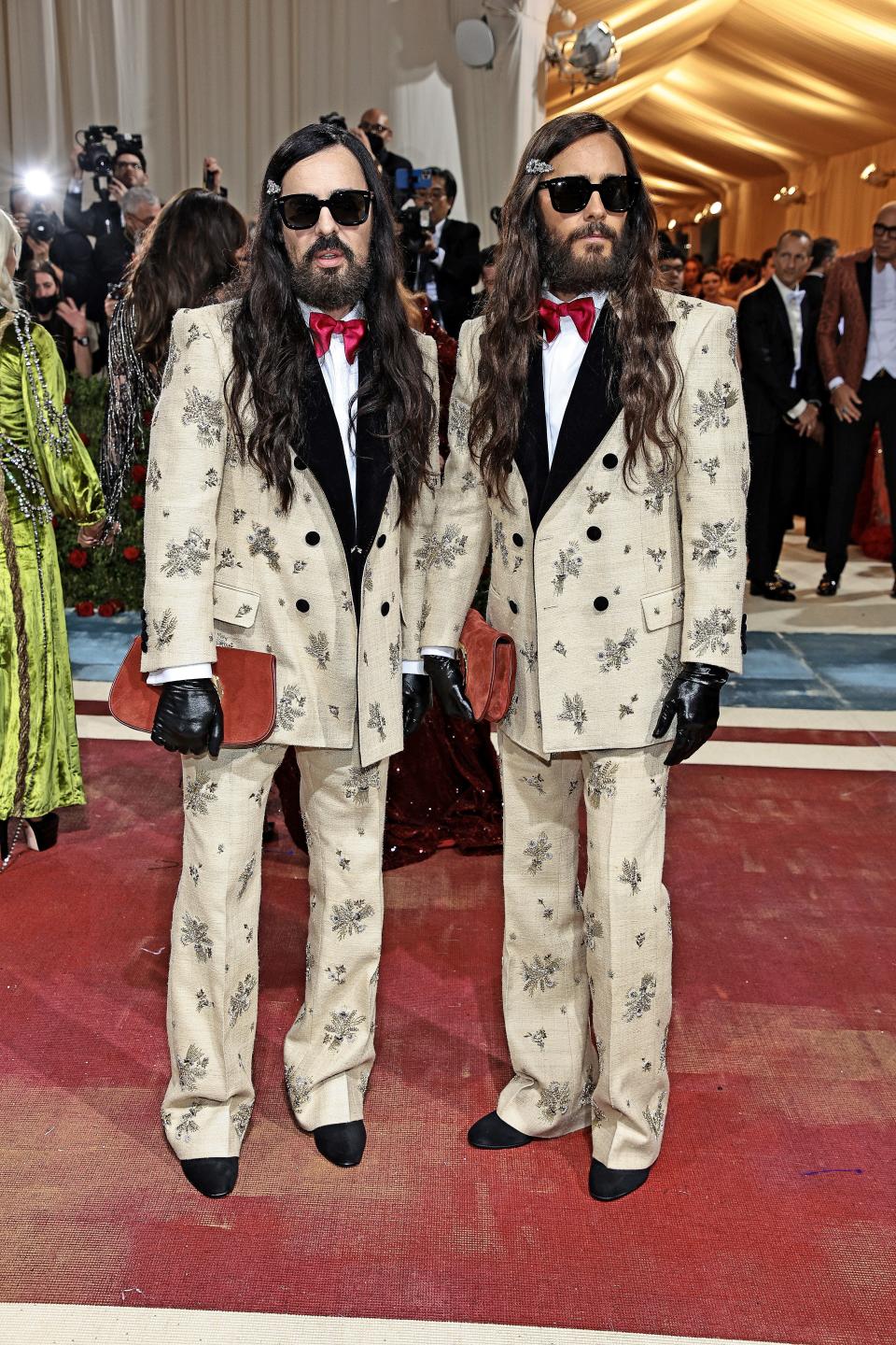 Alessandro Michele and Jared Leto attend The 2022 Met Gala in matching outfits.