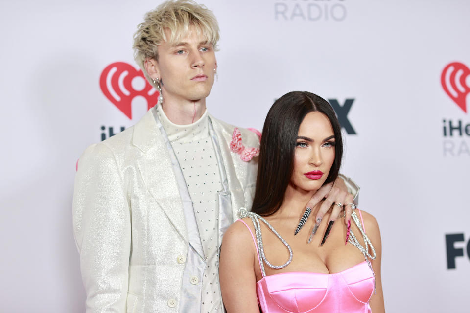 A closeup of Megan and MGK