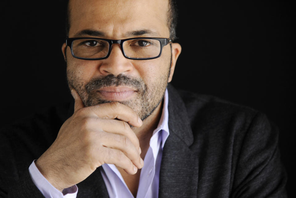 In this Friday, Nov. 8, 2013 photo, Jeffrey Wright, a cast member in "The Hunger Games: Catching Fire," poses for a portrait at the Four Seasons Hotel in Beverly Hills, Calif. Wright is one of the most versatile African-American actors of his generation. With Broadway chops, an Emmy, Golden Globe, Tony and over 35 films under his belt, including the No. 1 movie “The Hunger Games: Catching Fire,” the 47-year-old actor is far from a household name and he could care less. (Photo by Chris Pizzello/Invision/AP)