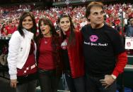 ST LOUIS, MO - OCTOBER 29: Tony LaRussa (R) and his family stand on the field during the St. Louis Cardinals World Series Victory Parade and Rally at Busch Stadium on October 29, 2006 in St. Louis, Missouri. (Photo by Elsa/Getty Images)