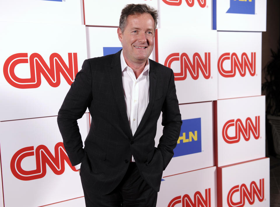 FILE - This Jan. 10, 2014 file photo shows Piers Morgan of the CNN show 