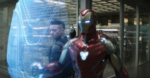 <span class="caption">Jeremy Renner and Robert Downey Jr in Avengers: Endgame.</span> <span class="attribution"><span class="source">©Marvel Studios 2019</span></span>