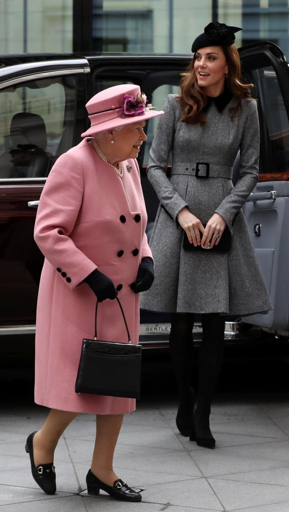 The Queen and Duchess of Cambridge at Kings College in 2019 (Reuters)