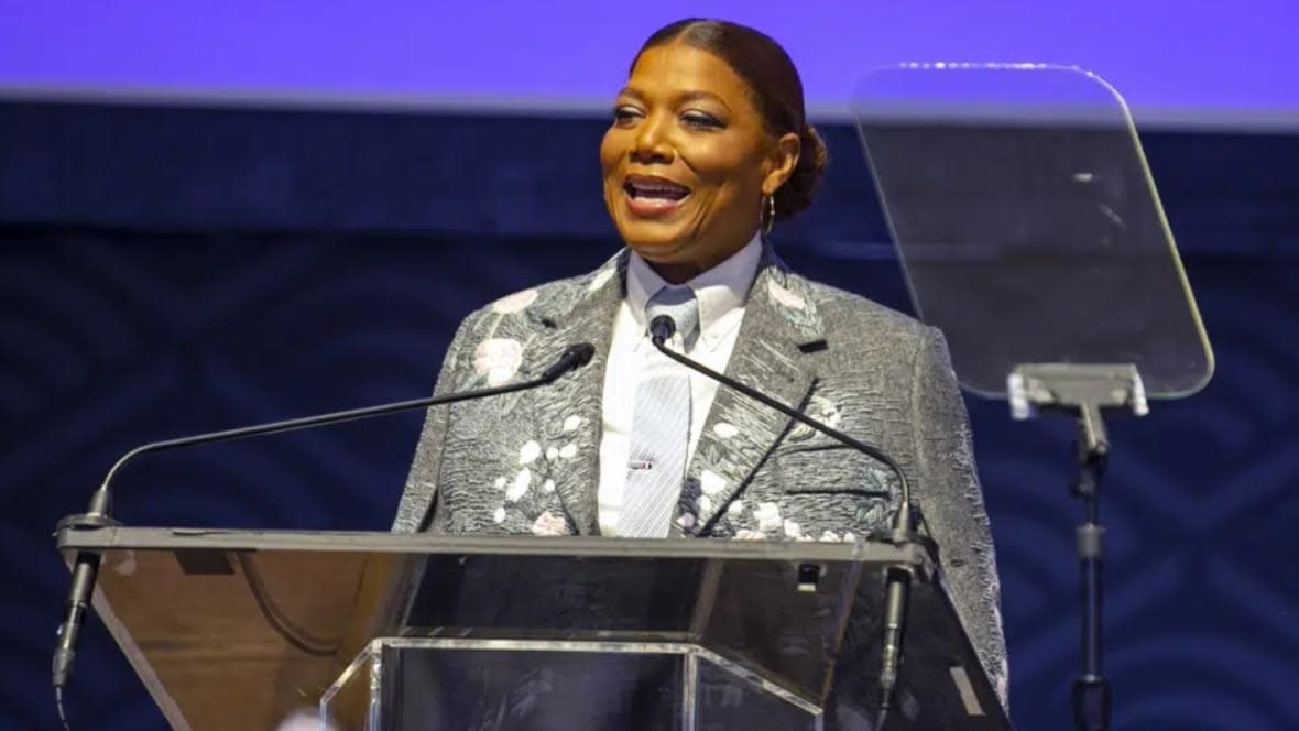 Queen Latifah speaks at the opening of the new Harriet Tubman monument in Newark, New Jersey in March. The rap legend and actress is one of five iconic artists selected for this year’s Kennedy Center Honors. (Photo: Ted Shaffrey/AP, File)
