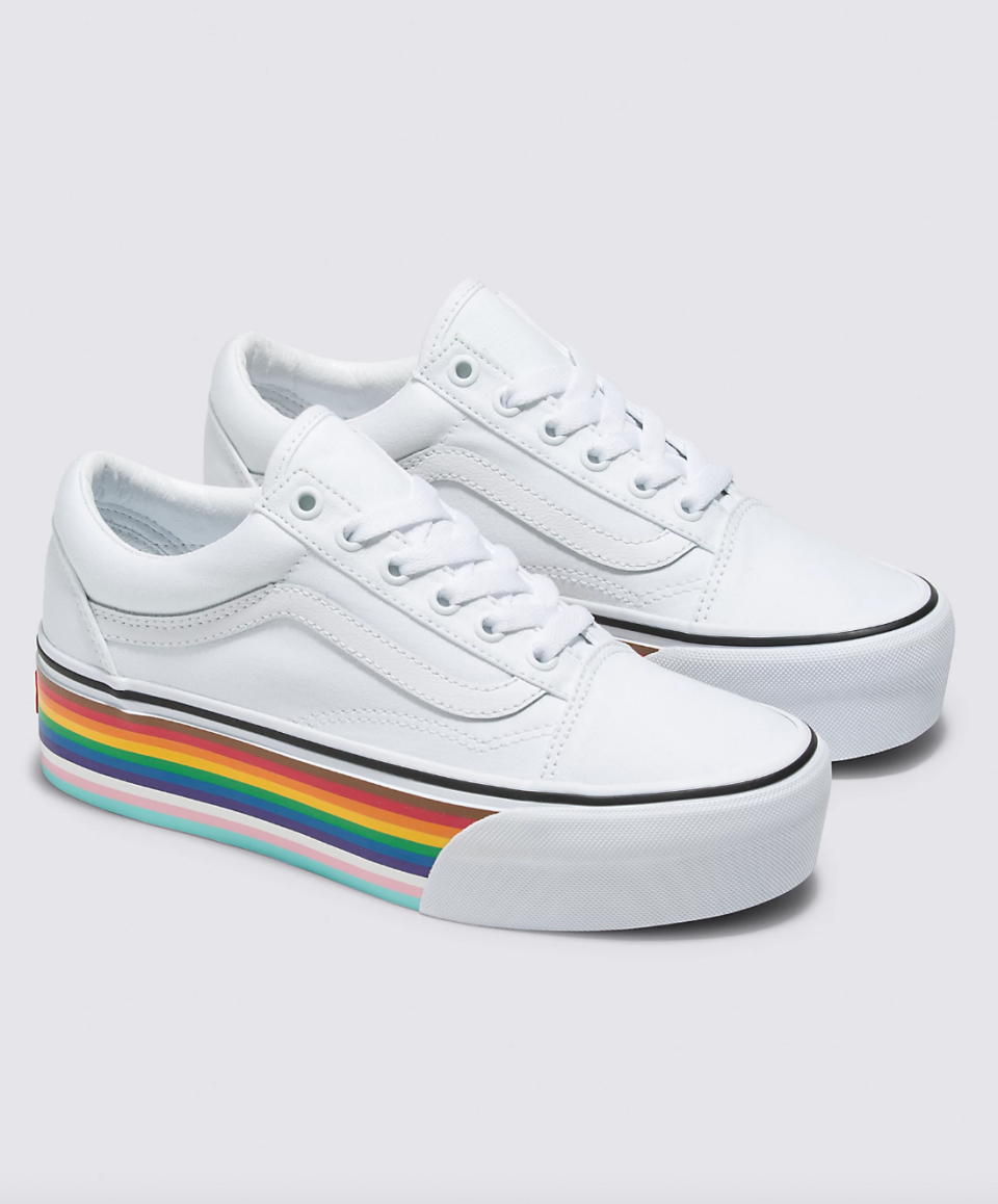 <p><a href="https://go.redirectingat.com?id=74968X1596630&url=https%3A%2F%2Fwww.vans.com%2Fen-us%2Fshoes-c00081%2Fpride-old-skool-stackform-shoe-pvn0a7q5mrnc&sref=https%3A%2F%2Fwww.cosmopolitan.com%2Fstyle-beauty%2Ffashion%2Fg39817799%2Fbest-pride-merch%2F" rel="nofollow noopener" target="_blank" data-ylk="slk:Shop Now;elm:context_link;itc:0;sec:content-canvas" class="link ">Shop Now</a></p><p>Pride Old Skool Stackform Shoe</p><p>$85.00</p>