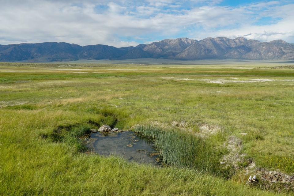 Wild Willy's Hot Spring in Long Valley, Mammoth Lakes, Mono County, California.