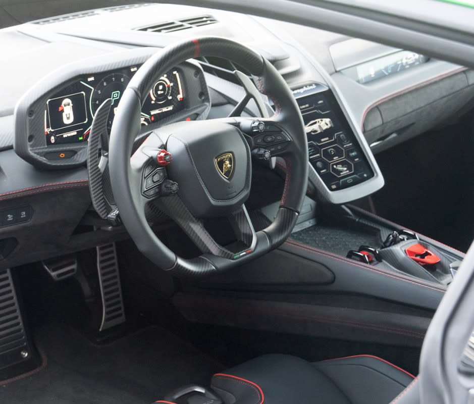 The fighter-jet interior switchgear and emphatic exterior aesthetic of the Revuelto serve as mild overcompensation to woo any hybrid holdouts.<p>Michael Teo Van Runkle</p>