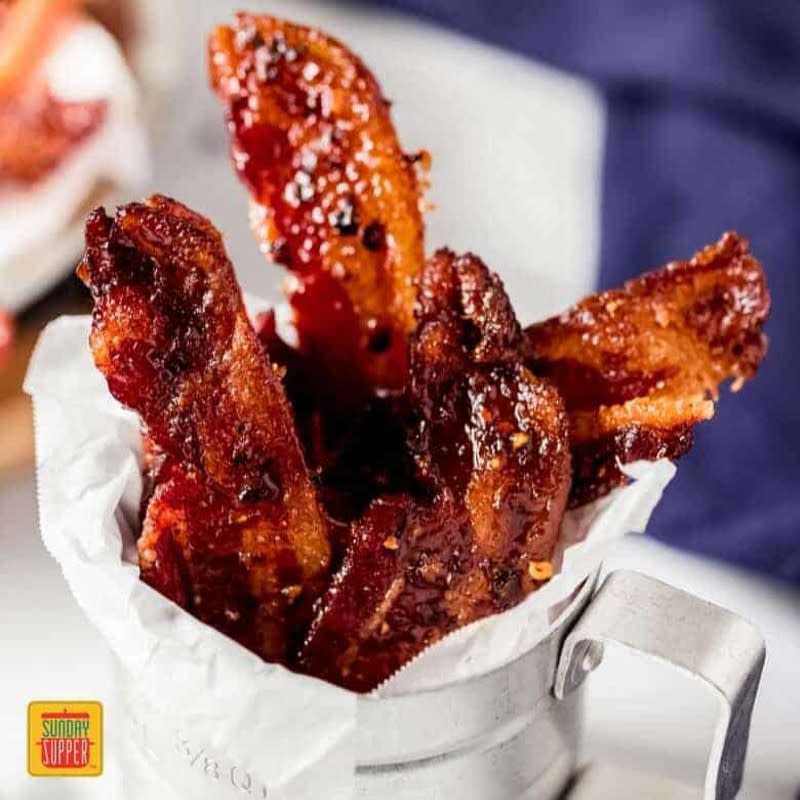 <p>Sunday Supper Movement</p><p>Sweet and salty with a kick of heat, this bacon will make any dad drool.</p><p><strong>Get The Recipe: <a href="https://sundaysuppermovement.com/candied-bacon-recipe/" rel="nofollow noopener" target="_blank" data-ylk="slk:Candied Bacon Recipe;elm:context_link;itc:0;sec:content-canvas" class="link ">Candied Bacon Recipe</a></strong></p>