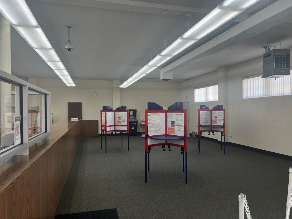 No early voters are present Wednesday, March 13, 2024, at the Rockford Board of Elections office in Rockford. Election officials are anticipating a low voter turnout in the upcoming primary election.