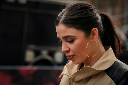 Emma Coronel Aispuro, the wife of Joaquin Guzman, the Mexican drug lord known as "El Chapo", exits the Brooklyn Federal Courthouse, during the trial of Guzman in the Brooklyn borough of New York, U.S., January 24, 2019. REUTERS/Brendan McDermid