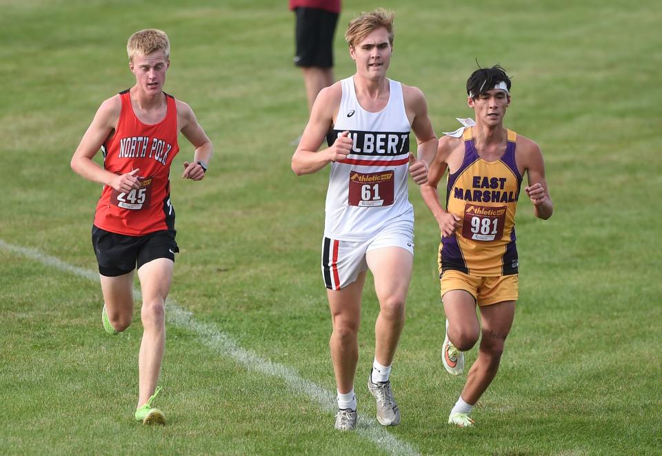 Gilbert's William Wadsley placed third during the varsity boys race at the Nevada Invitational Sept. 26 at the Indian Creek Country Club in Nevada.