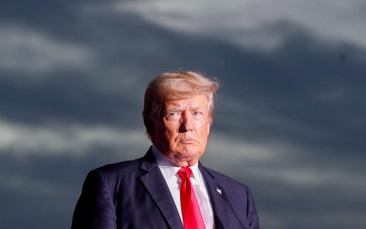 Former President Donald Trump speaks to his supporters during the Save America Rally at the Sarasota Fairgrounds in Sarasota, Florida, - Octavio Jones/REUTERS