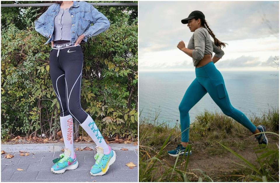 如挑選的山徑難度較低，可選擇具有「壓力」保護肌肉及減輕肌肉疲勞功能的運動leggings，彈性、貼身而排汗功能好的leggings。
