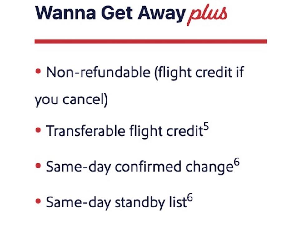 Southwest Airlines Wanna Get Away Plus.