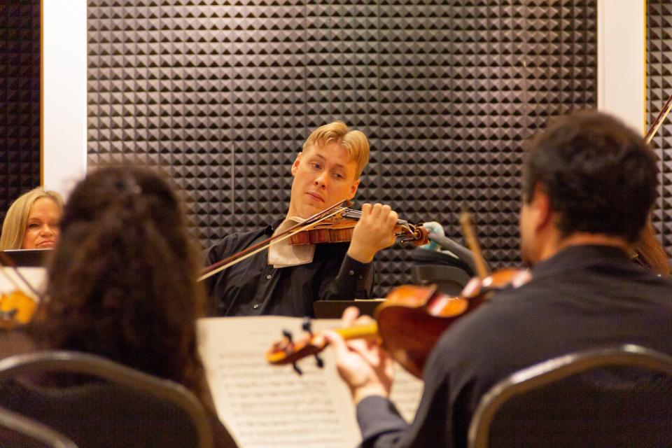 Violinist Orin Laursen performed at an October 2023 Hurricane Ian fundraiser with Southwest Florida Symphony. He's the symphony's new concertmaster.