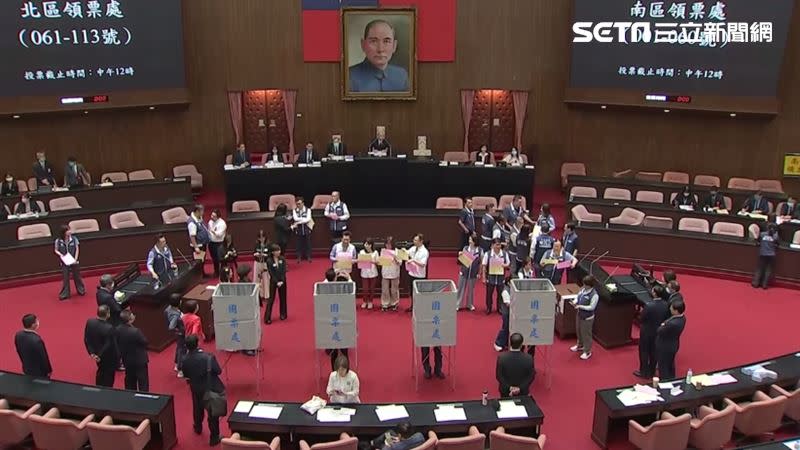 國會職權覆議案表決投票。