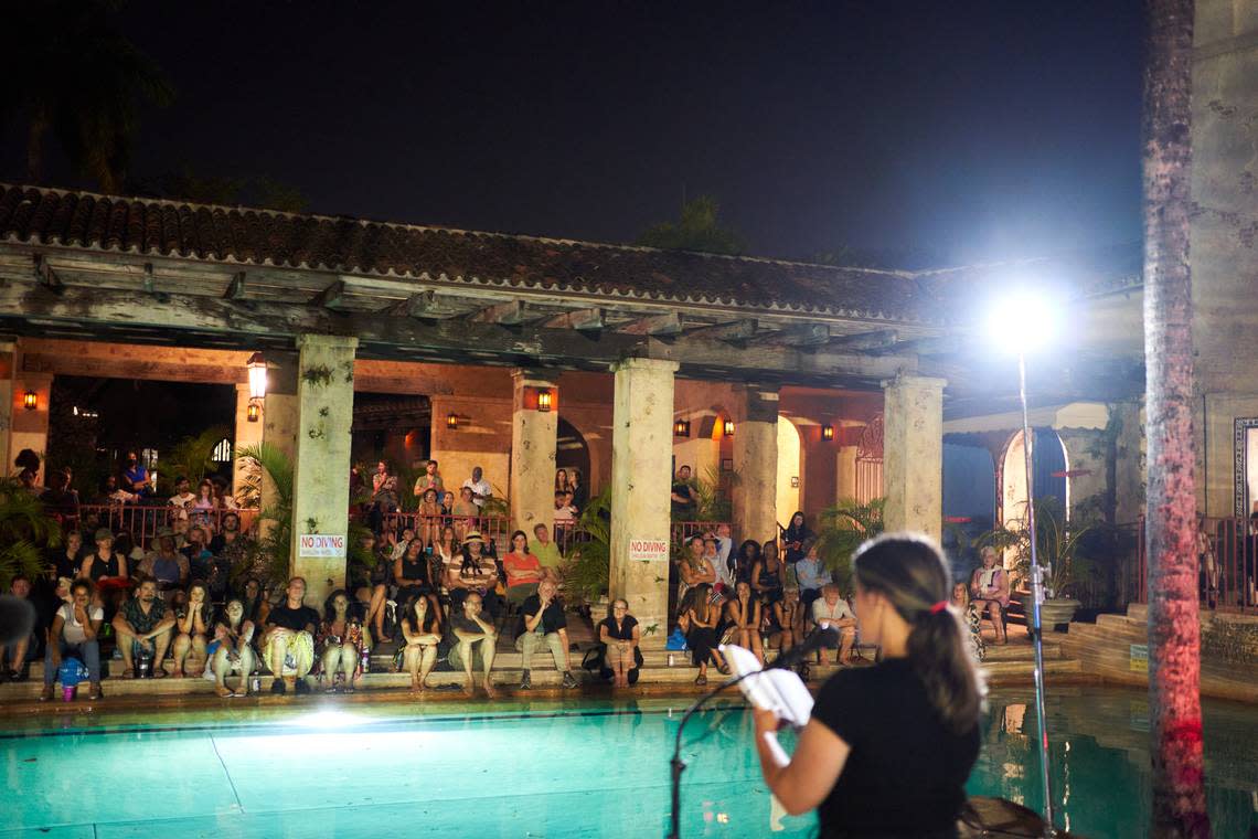 O, Miami poetry reading event at the Venetian Pool in Coral Gables.
