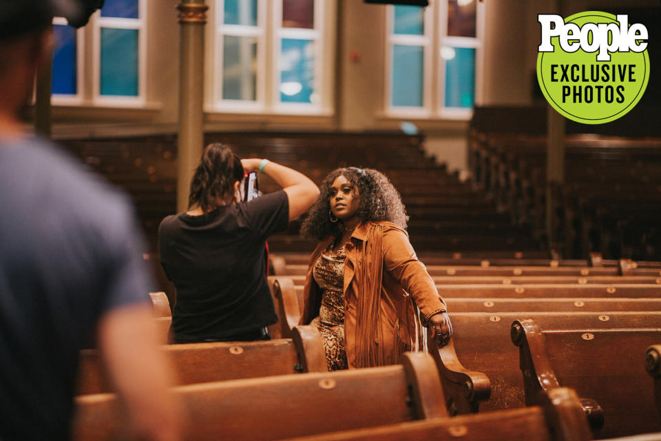 <p>Quick photoshoot after my interviews in the Ryman pews before soundcheck. I couldn't get enough of this fringe jacket and was so excited to see how it moved on-stage during my set. (Spoiler alert: It did not disappoint.)</p>