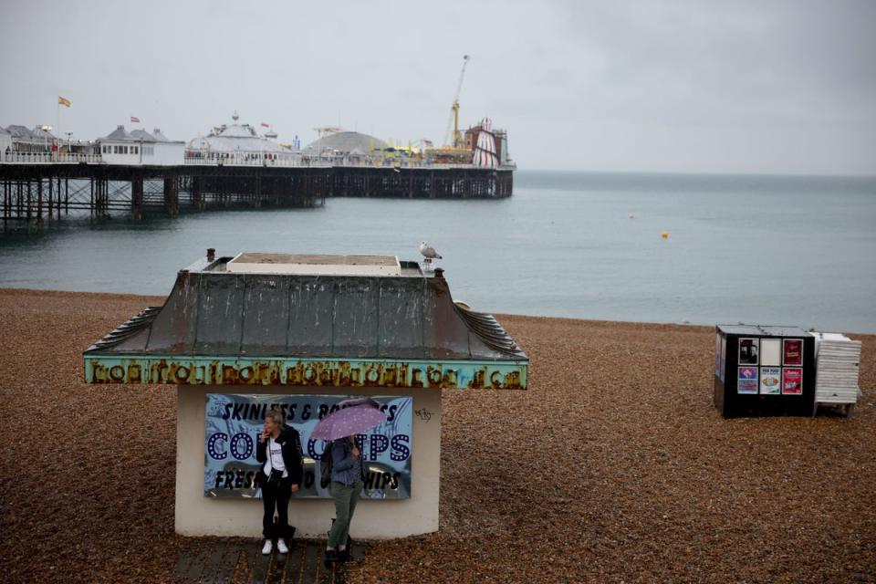 Rain on Brighton beach (Getty Images)