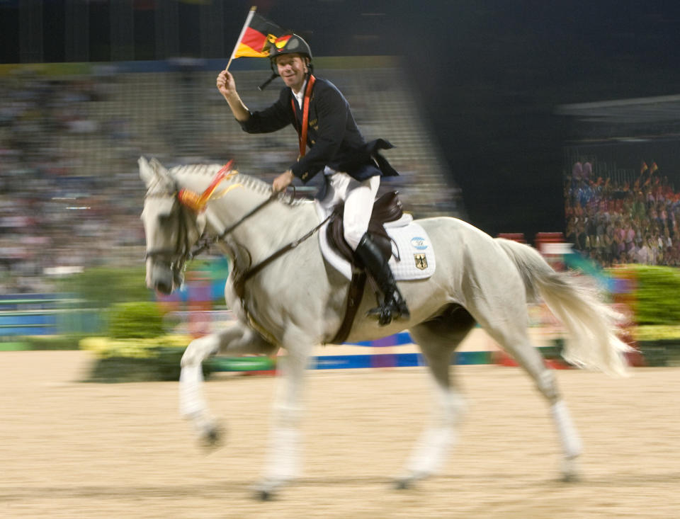 德國馬術選手羅梅科（Hinrich Romeike）曾在2008年北京奧運，榮獲馬術團體與個人三項比賽共兩面金牌。（圖片來源：路透）