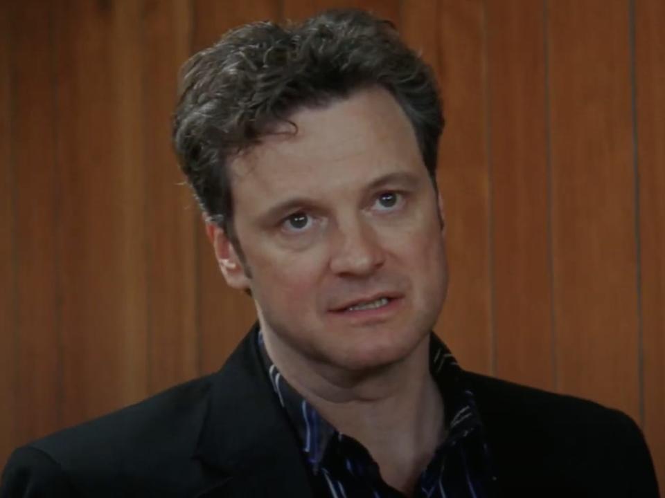 Portrait of Colin Firth acting in the film, "Main Street."