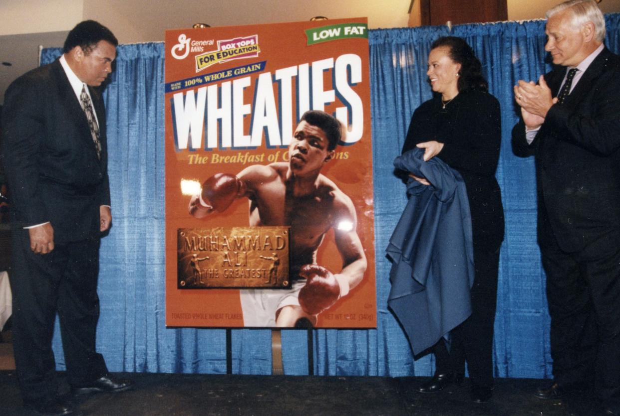 Muhammad Ali made his Wheaties box debut in 1999. (Photo by Wheaties)