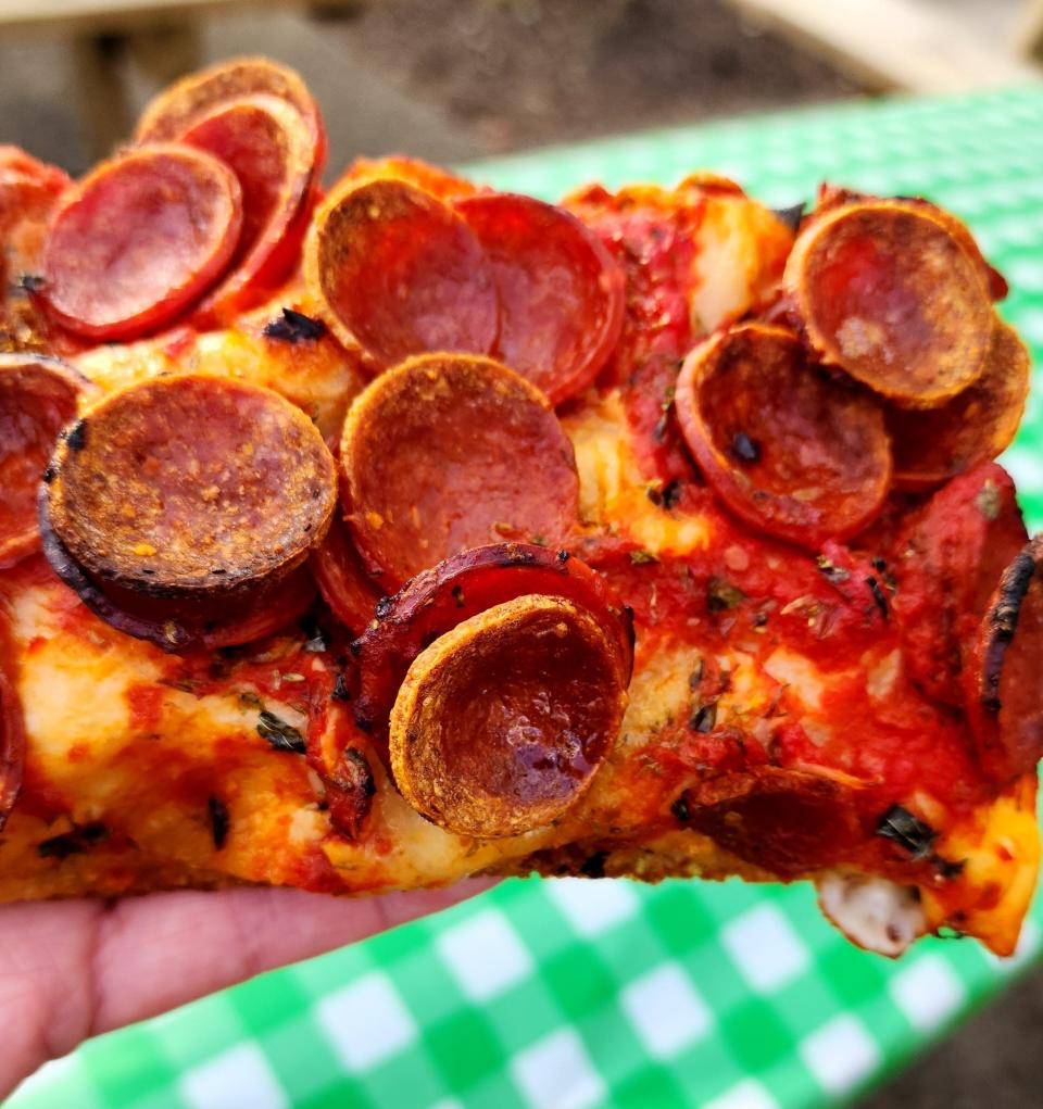 A site called Clever Real Estate ranked Providence among the bottom three cities for best pizza. Seen here is a slice of Sicilian pepperoni from Pizza Marvin, where chef Robert Andreozzi was recently nominated for a James Beard award.