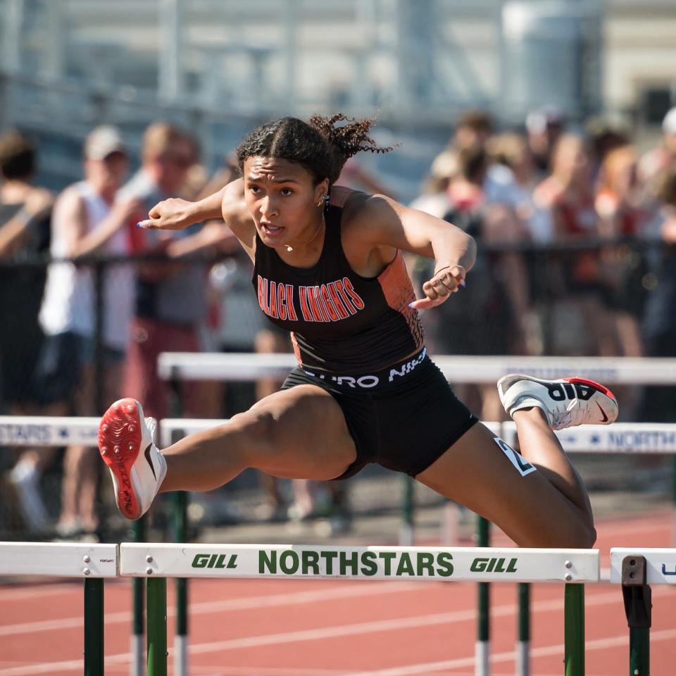 Rome Free Academy's Imani Pugh competes in the 2023 NYSPHSAA Section III Outdoor Track and Field State Qualifier Meet at Cicero-North Syracuse High School.