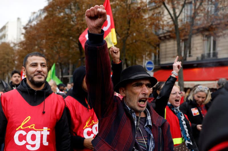 FILE PHOTO: Nationwide day of strike and protests against high cost of living in France