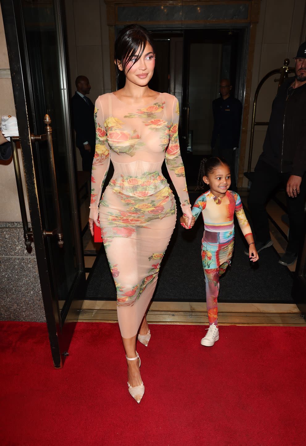 new york, ny may 2 kylie jenner and stormi webster are seen going to dinner on may 2, 2023 in new york, new york photo by megagc images