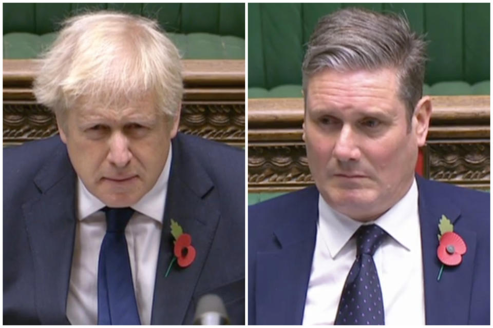 Boris Johnson was accused by Keir Starmer at PMQs of 'spraying money at companies who don’t deliver'. (Parliamentlive.tv)