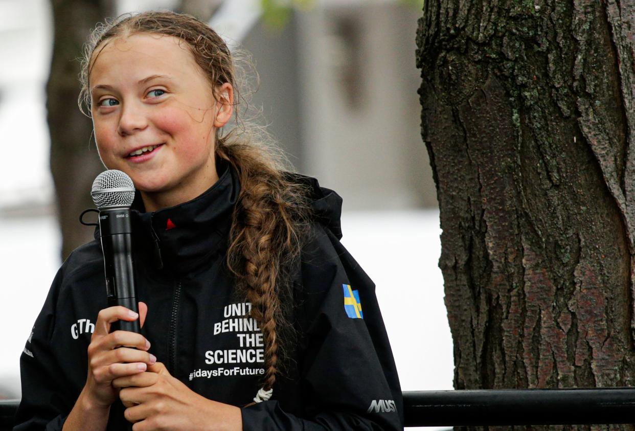 "Mic-Drop": Klima-Aktivistin Greta Thunberg hat gelernt, souverän mit Donald Trumps Attacken gegen sie umzugehen, (Bild: Kena Betancur / AFP via Getty Images)