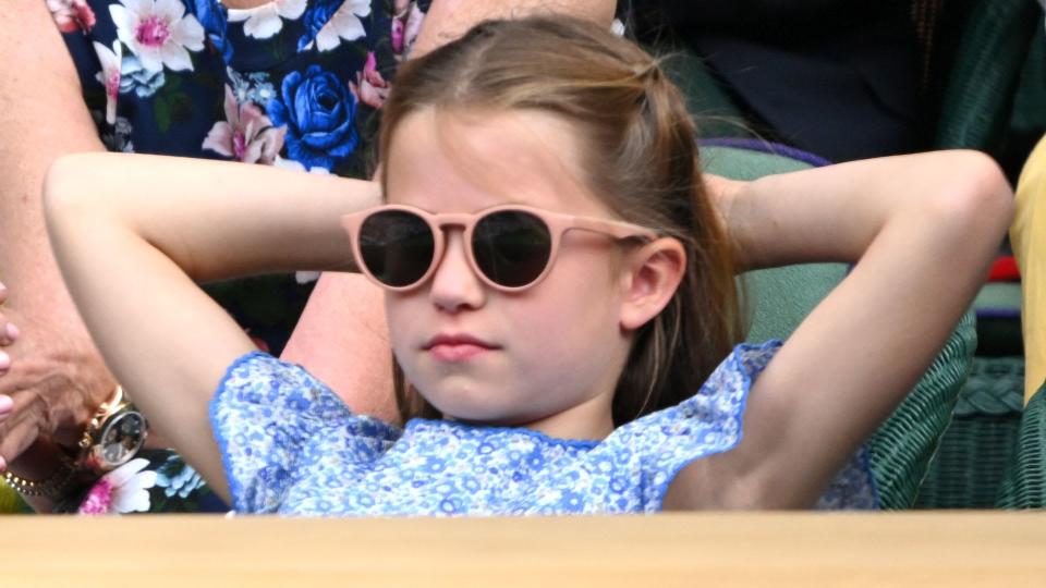 Princess Charlotte watches Carlos Alcaraz vs Novak Djokovic in the Wimbledon 2023 men's final 