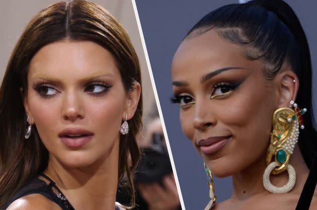 Kendall Jenner and Doja Cat have both been subject to plastic surgery speculation. (Photo: Taylor Hill / Mindy Small for Getty Images)