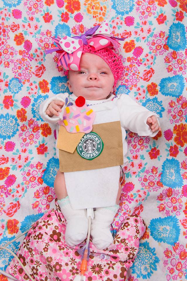 This baby girl became a classic Starbucks coffee cup. (Photo: MU Women’s and Children’s Hospital)