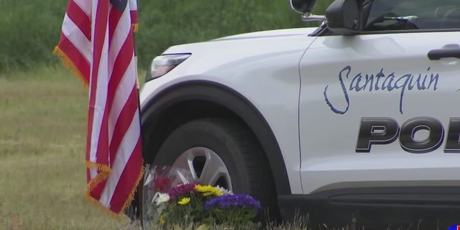 Memorial for Santaquin officer hit and killed by semi-truck on I-15 on May 5, 2024. (KTVX)