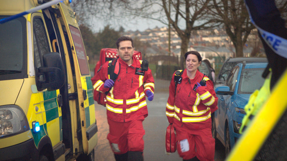 Iain and Tina race to the scene.