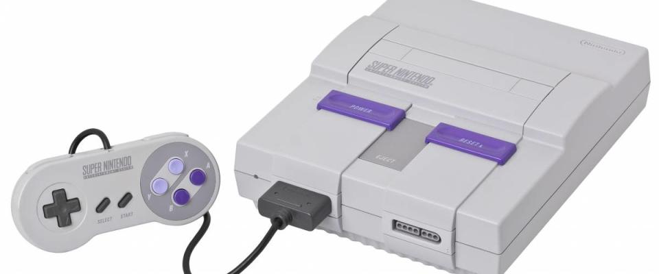 Super Nintendo Entertainment System on a white background