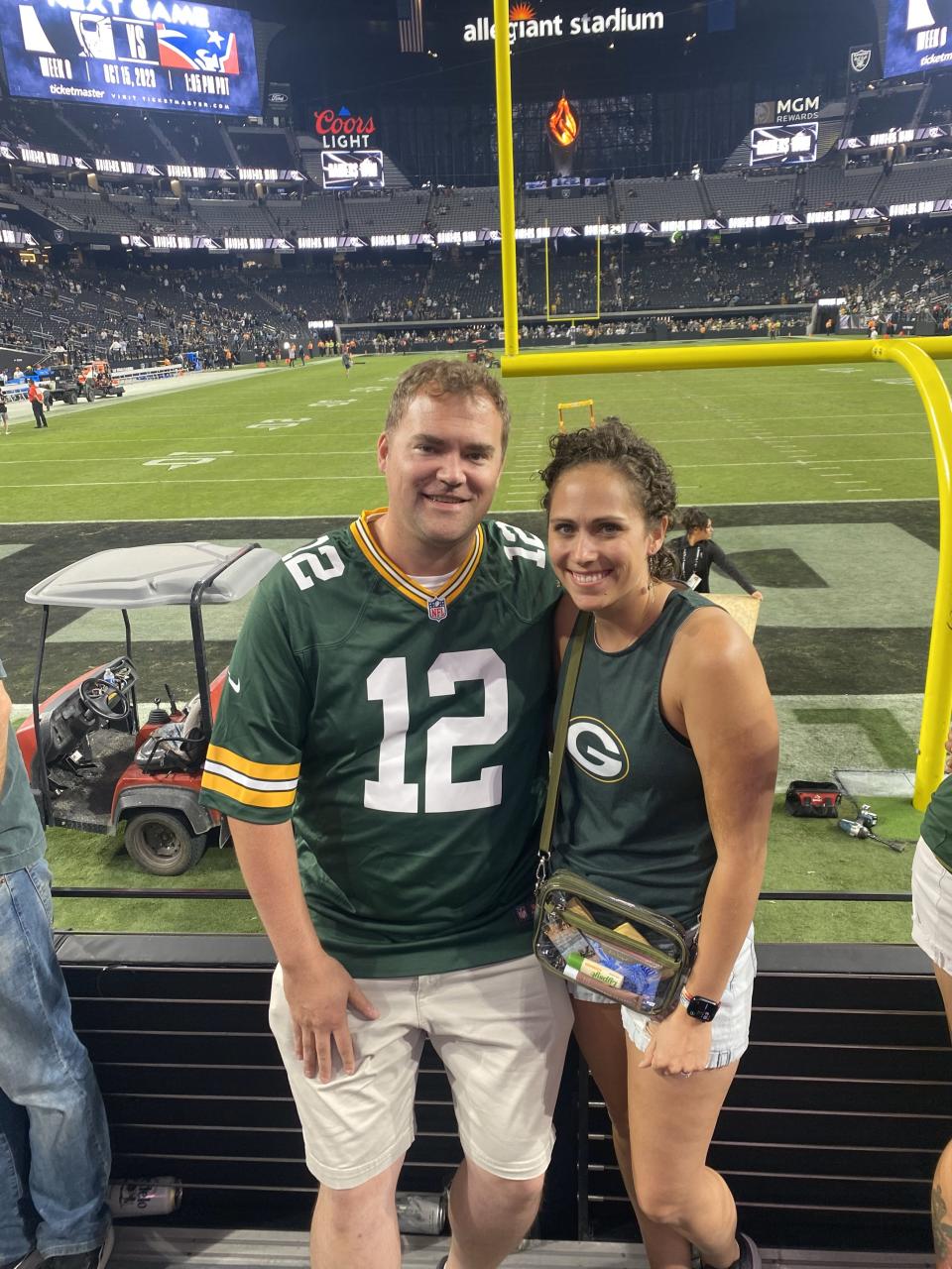 Bill and Alix Port of New Berlin attend a Green Bay Packers-Las Vegas Raiders game at Allegiant Stadium in 2023 in Las Vegas, Nev.