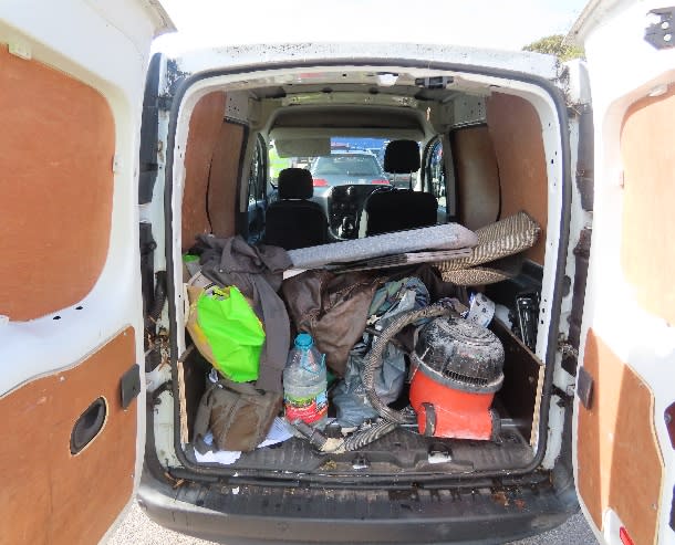 The back of Canning's van that was used to transport cocaine around London