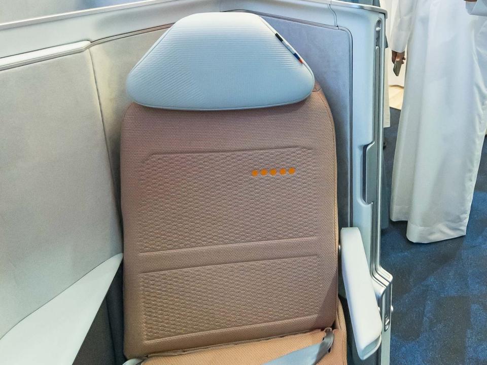 Flydubai's single-aisle business class lie-flat seat.