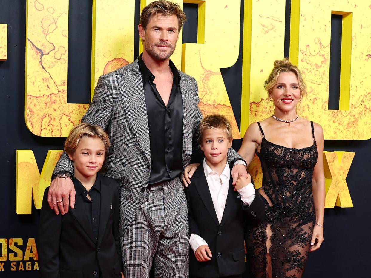 Chris Hemsworth, Elsa Pataky, and their sons Tristan and Sasha at the Sydney premiere of "Furiosa: A Mad Max Saga."