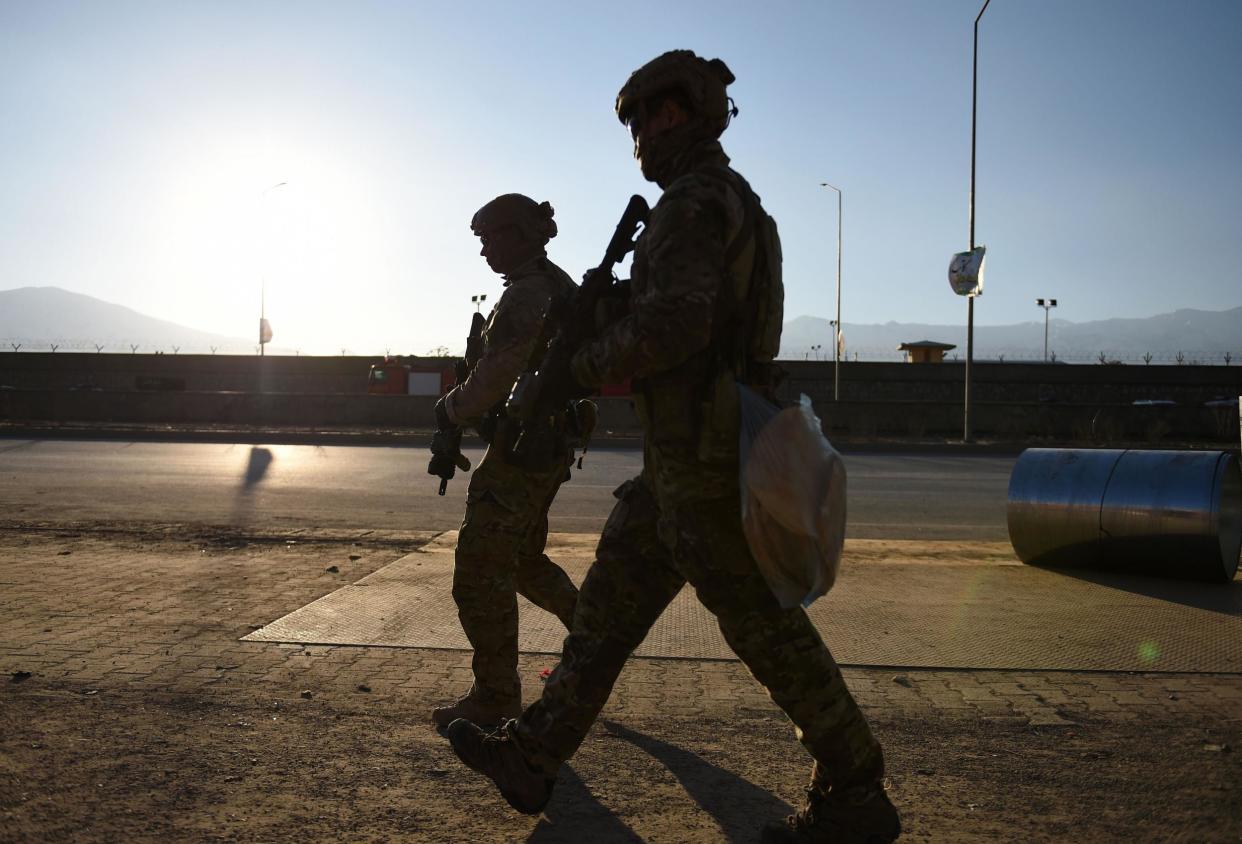 US soldiers arrive at the site of a suicide car bombing in Afghanistan: WAKIL KOHSAR/AFP/Getty Images