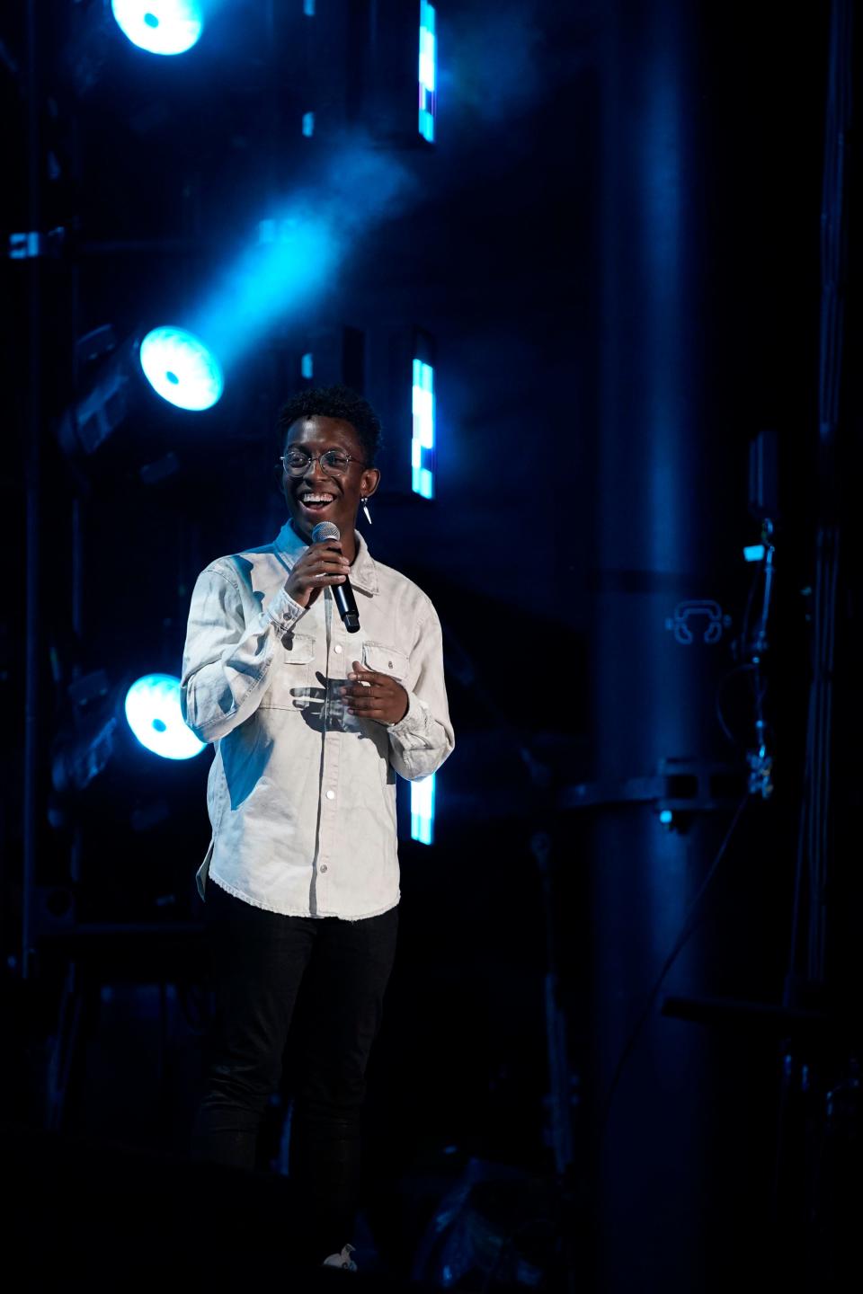 BRELAND appears on stage during CMA Fest at Nissan Stadium Saturday, June 11, 2022, in Nashville, Tenn.