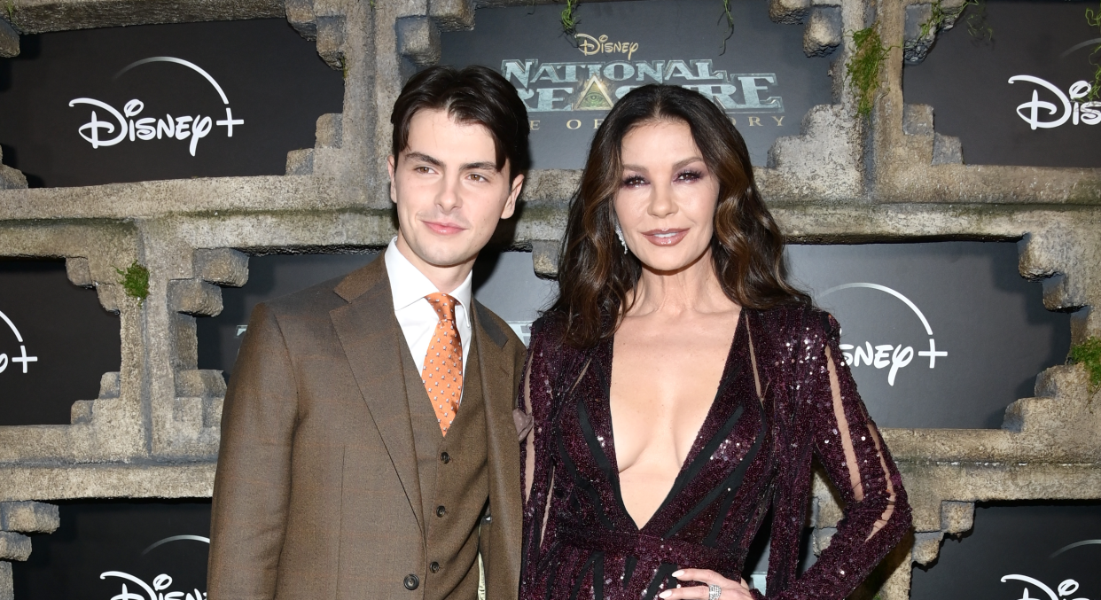 Dylan Douglas and Catherine Zeta-Jones attend the premiere of Disney+ Original Series 