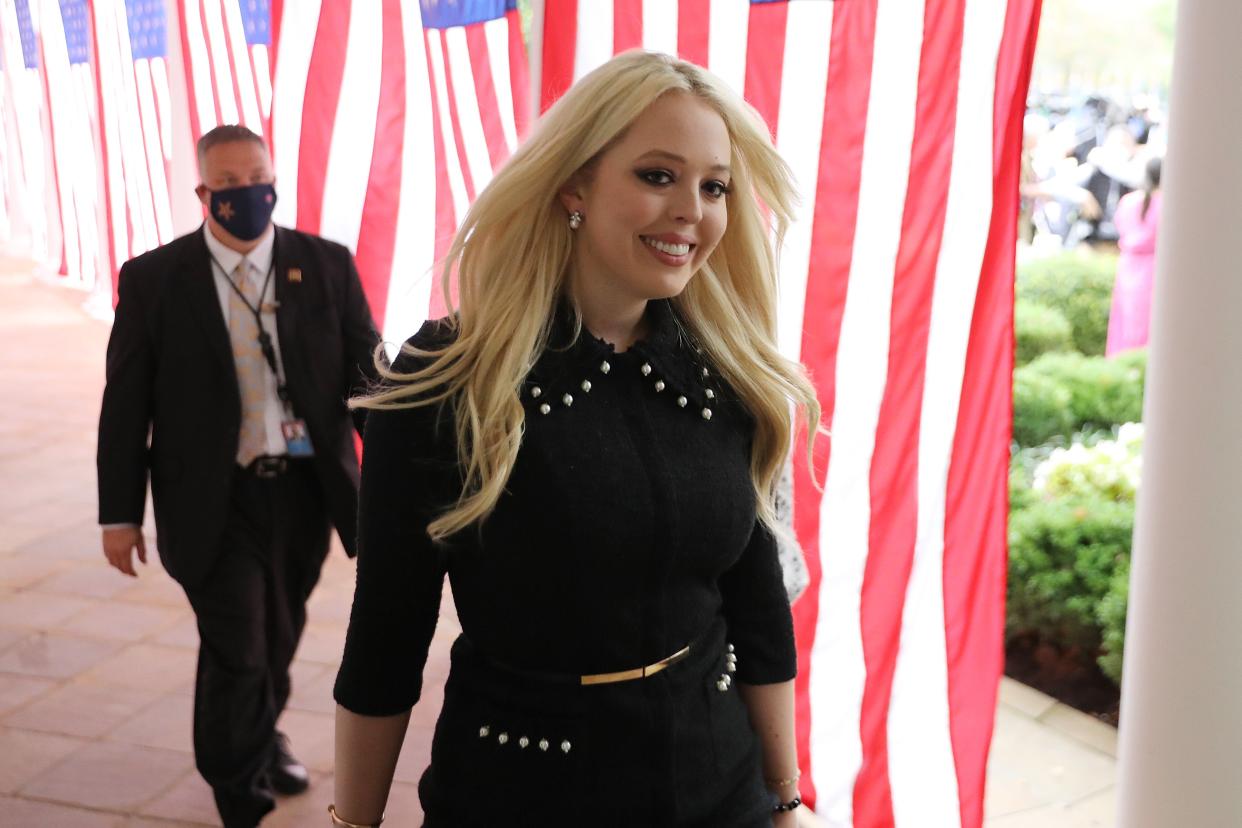 Tiffany Trump, daughter of President Donald Trump, arrives for a ceremony where her father will Judge Amy Coney Barrett as his nominee to the Supreme Court in the Rose Garden at the White House (Getty Images)