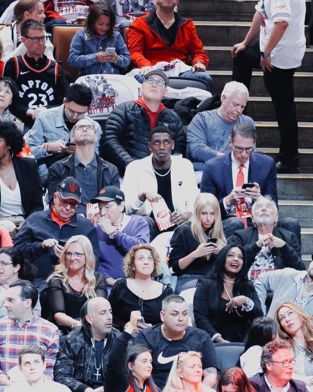 Vladimir Guerrero Jr. attends Raptors game