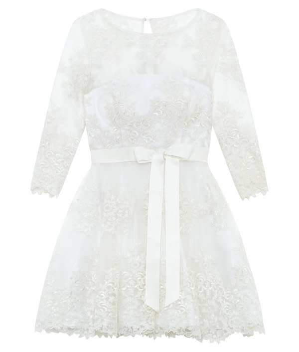 For brides who love their legs, ASOS offers this very short version of a traditional wedding dress.