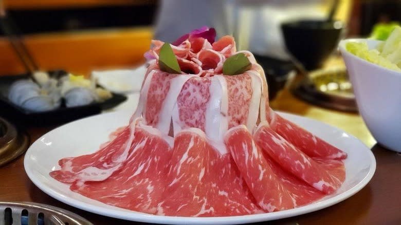 Mountain of hotpot meat